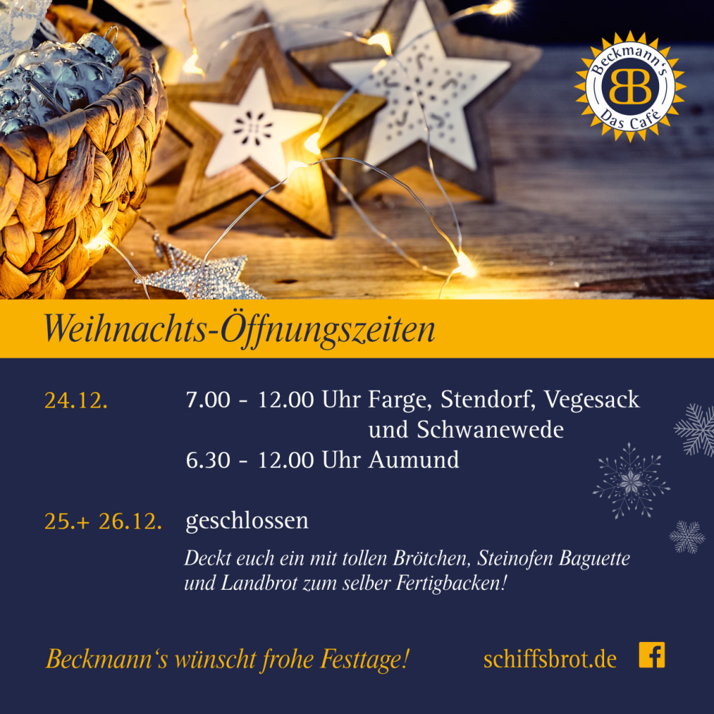 Weihnachts-Öffnungszeiten